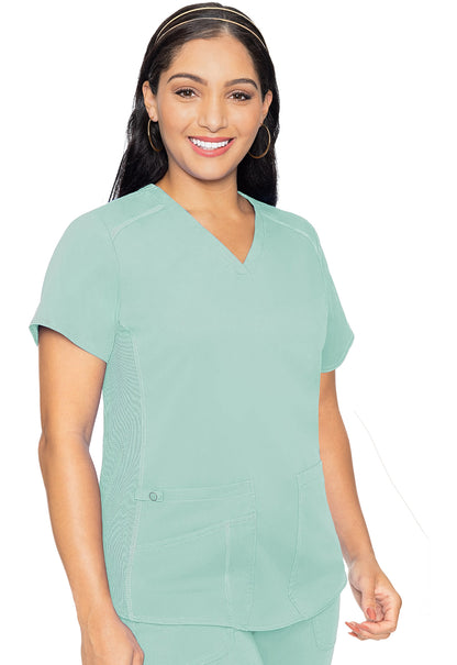 Med Couture Touch Women's MC7459 V-Neck Shirttail Top