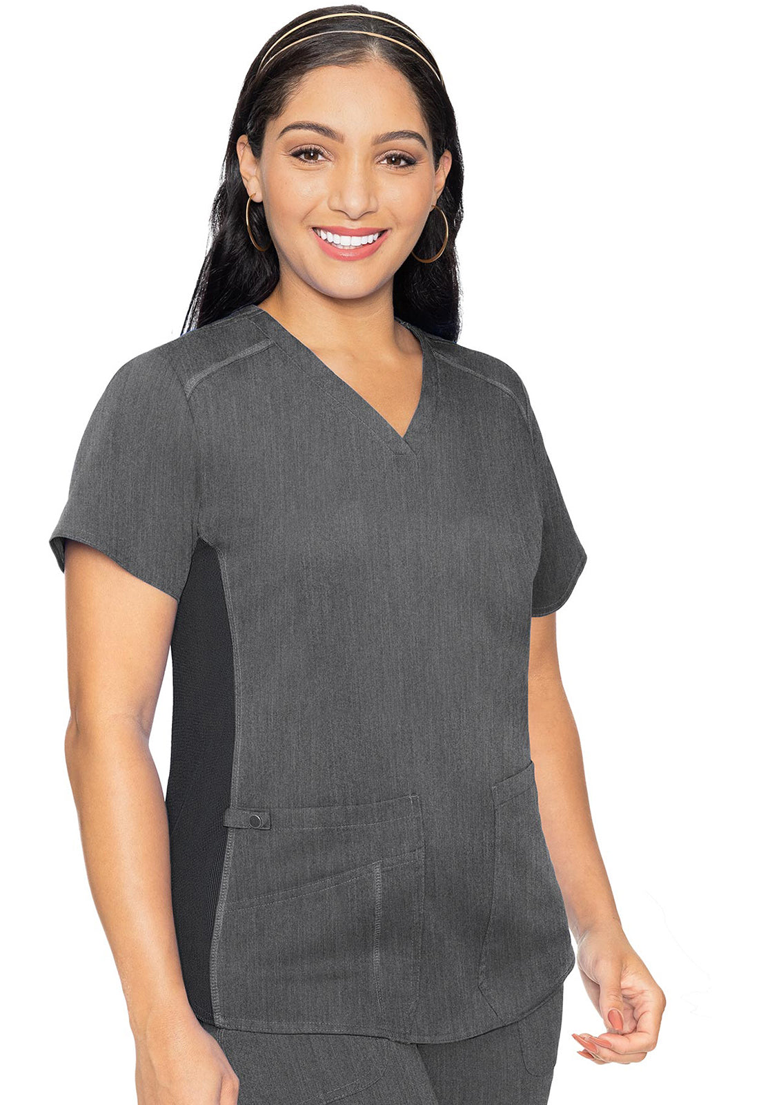 Med Couture Touch Women's MC7459 V-Neck Shirttail Top