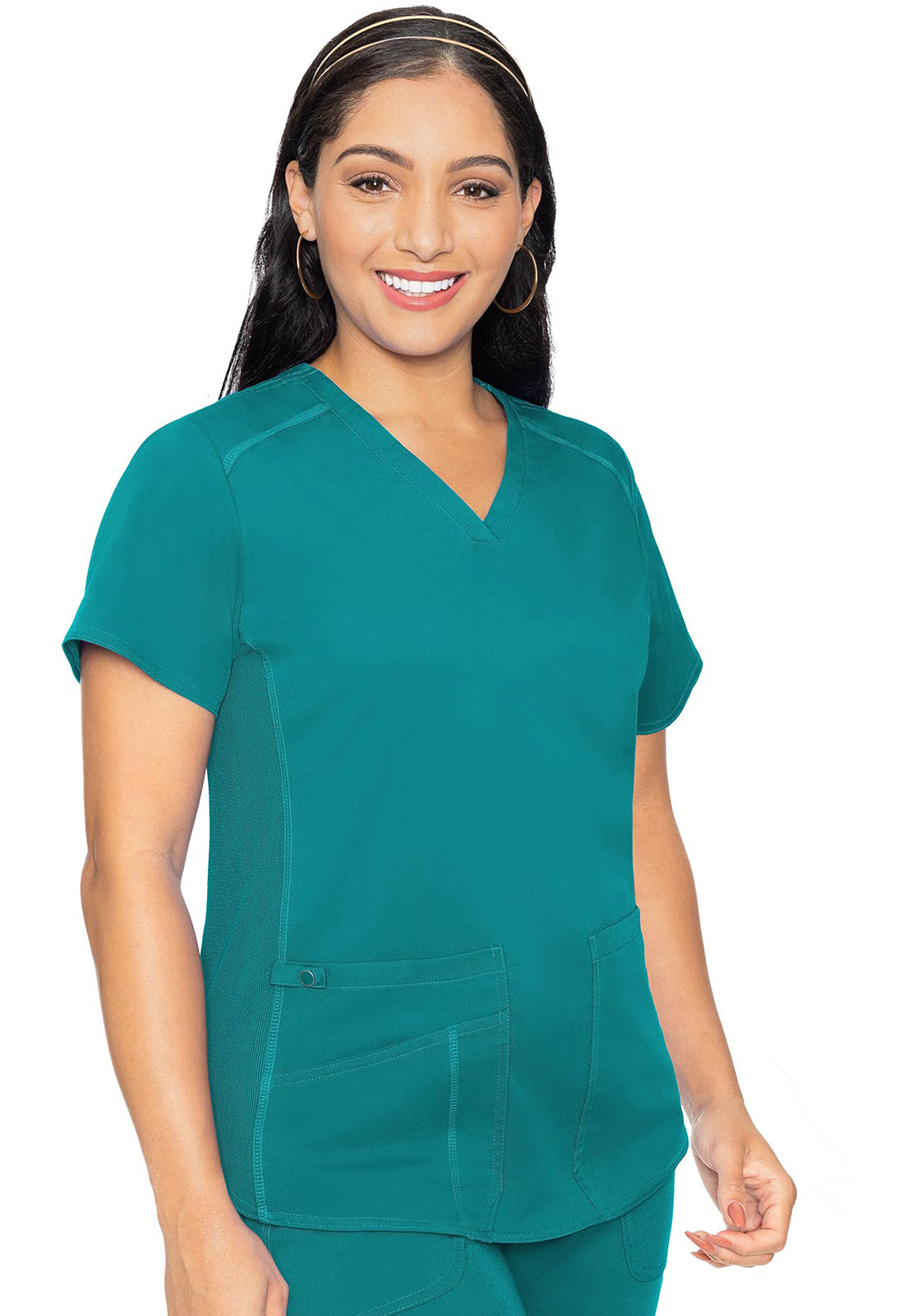 Med Couture Touch Women's MC7459 V-Neck Shirttail Top