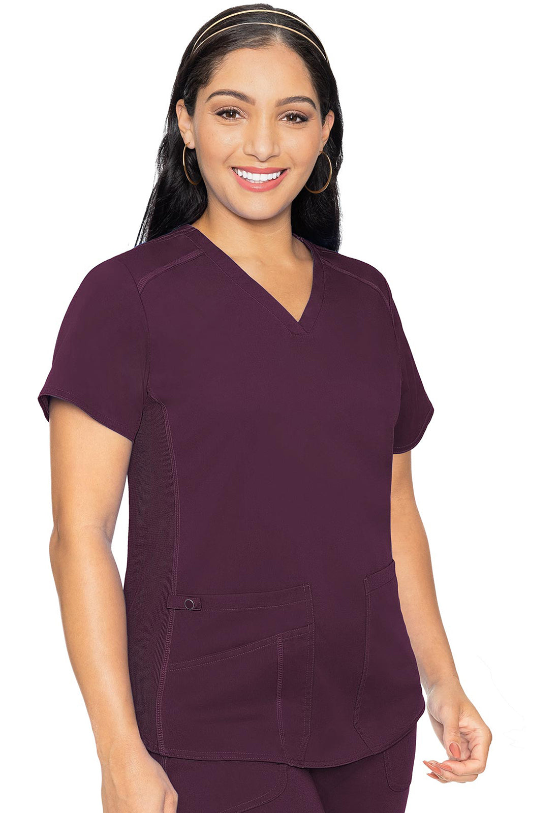Med Couture Touch Women's MC7459 V-Neck Shirttail Top