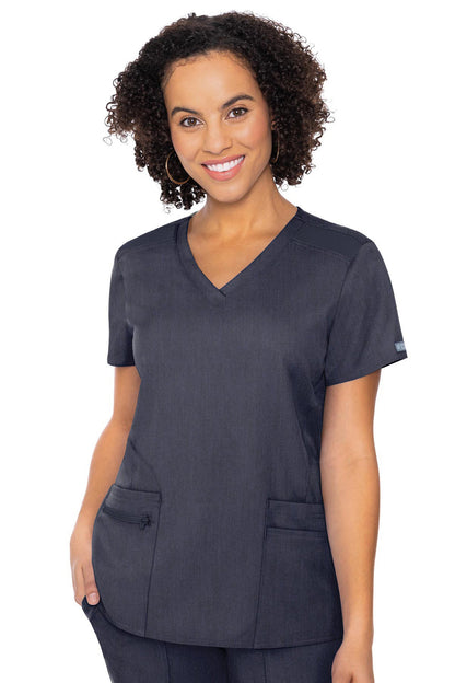 Med Couture Touch 7468 V-neck Knit Back Top