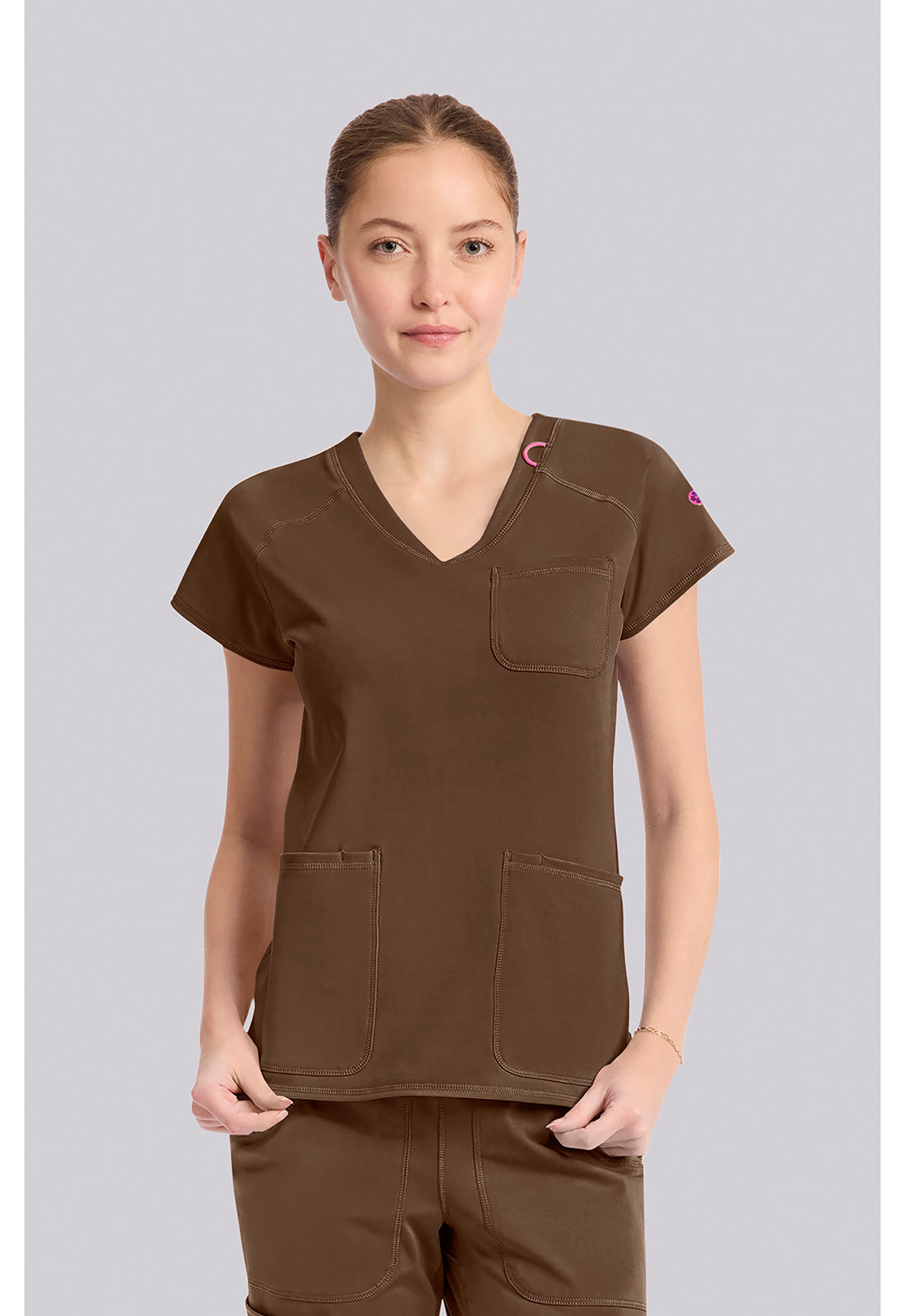 Med Couture Amp Knit Women's MC752 Raglan V-Neck Top
