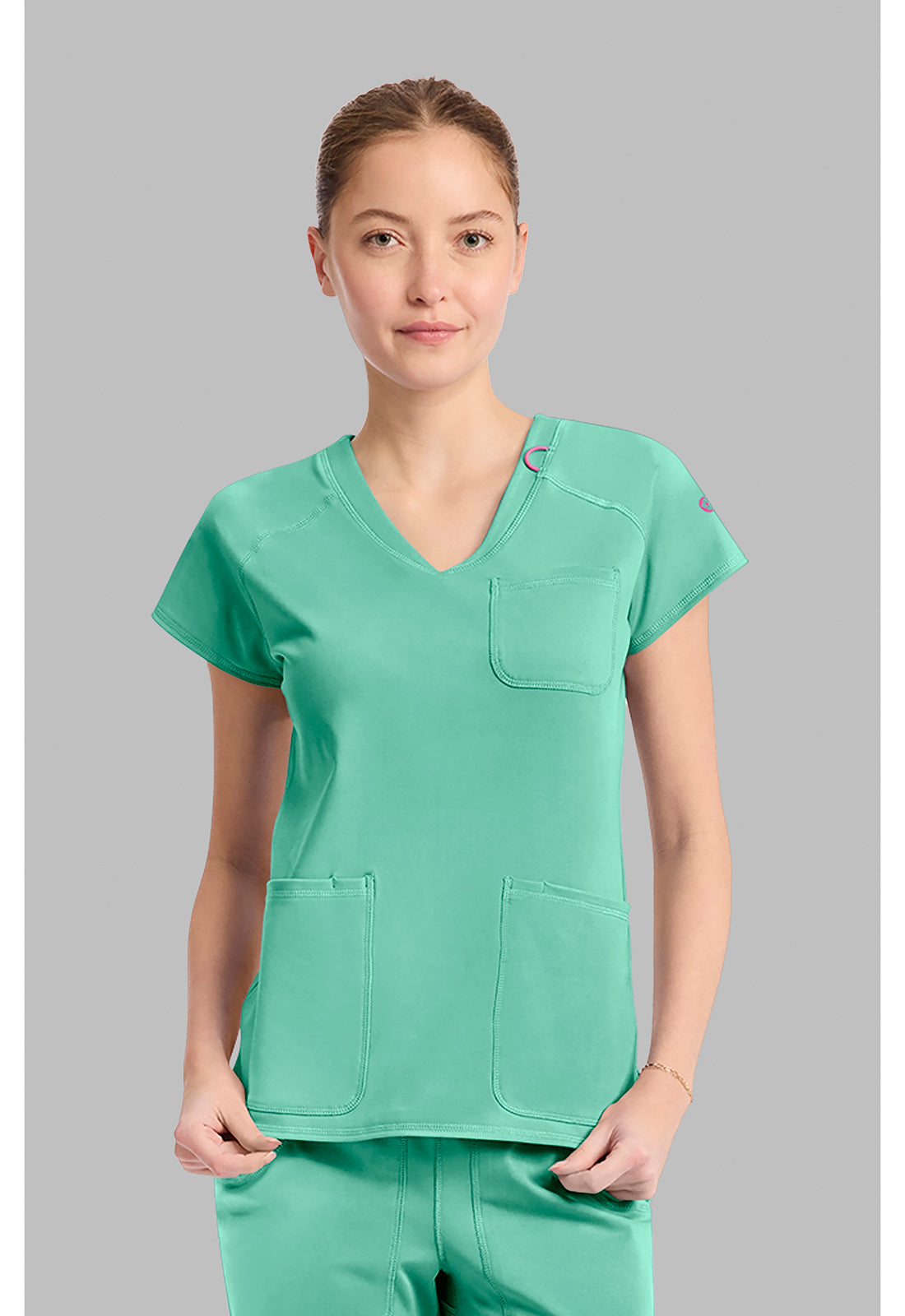 Med Couture Amp Knit Women's MC752 Raglan V-Neck Top