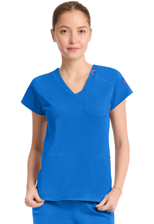 Med Couture Amp Knit Women's MC752 Raglan V-Neck Top