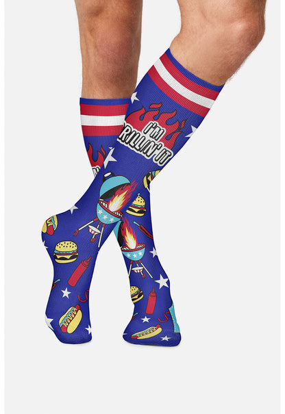 Cherokee Legwear Men's MPRINTSUPPOR Men's 10-15mmHg Compression Socks