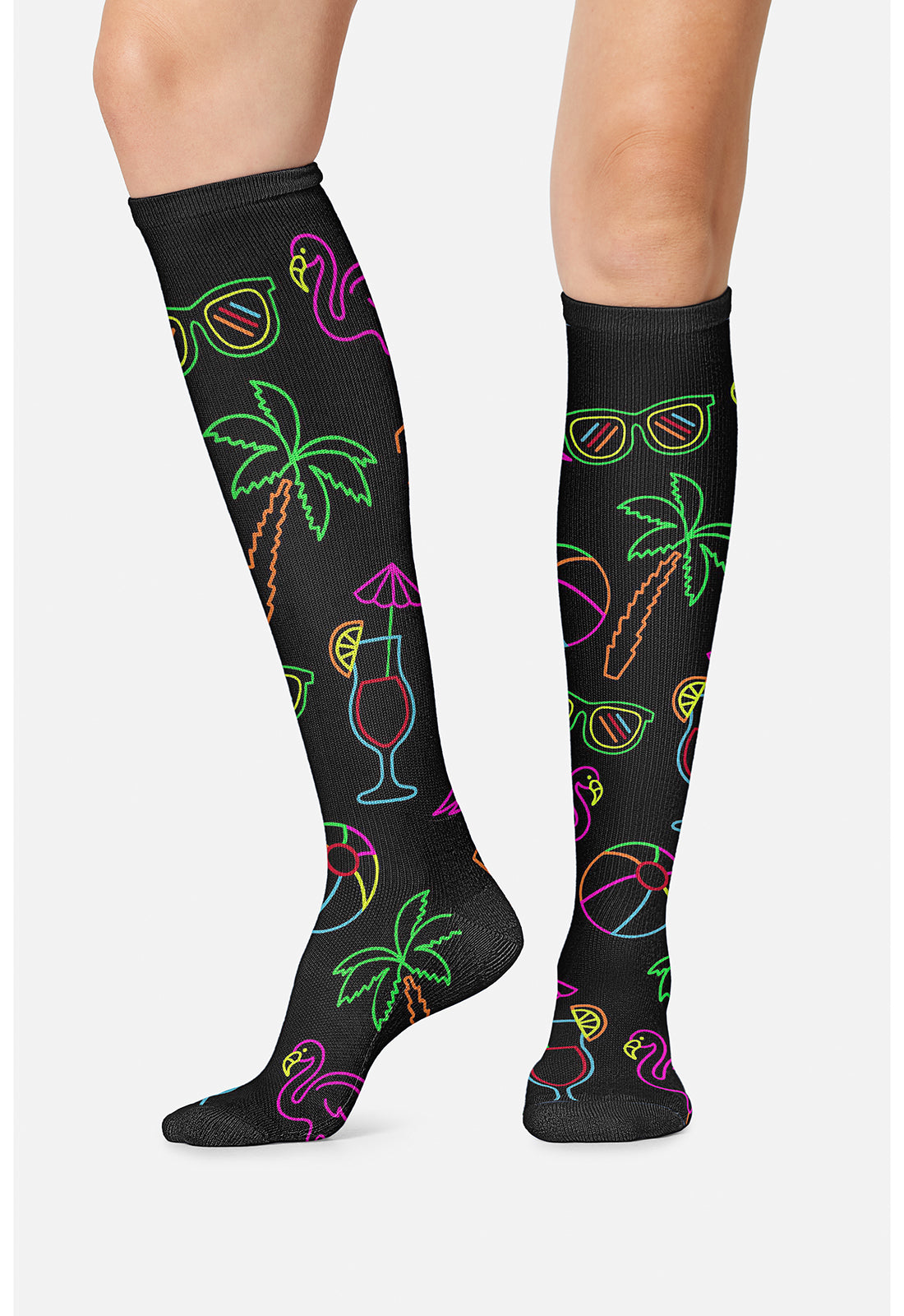 Cherokee Legwear Women's PRINTSUPPOR Women's 10-15mmHg Compression Socks