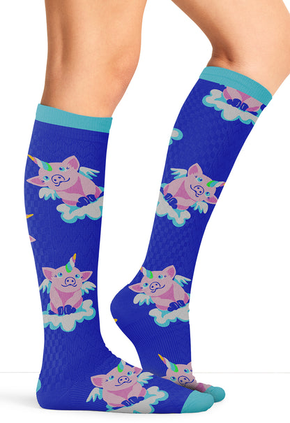 Cherokee Legwear Women's PRINTSUPPOR Women's 10-15mmHg Compression Socks