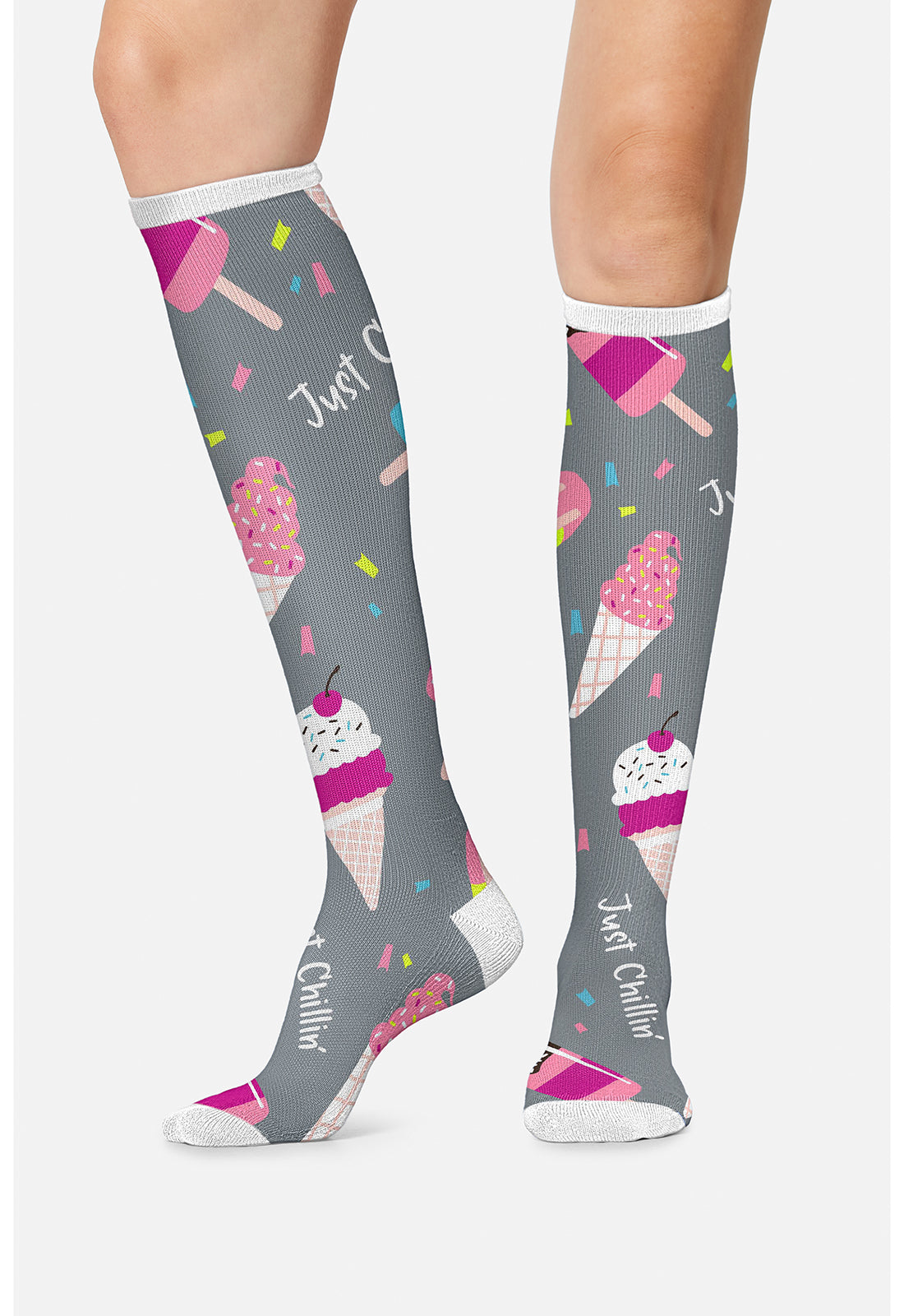 Cherokee Legwear Women's PRINTSUPPOR Women's 10-15mmHg Compression Socks