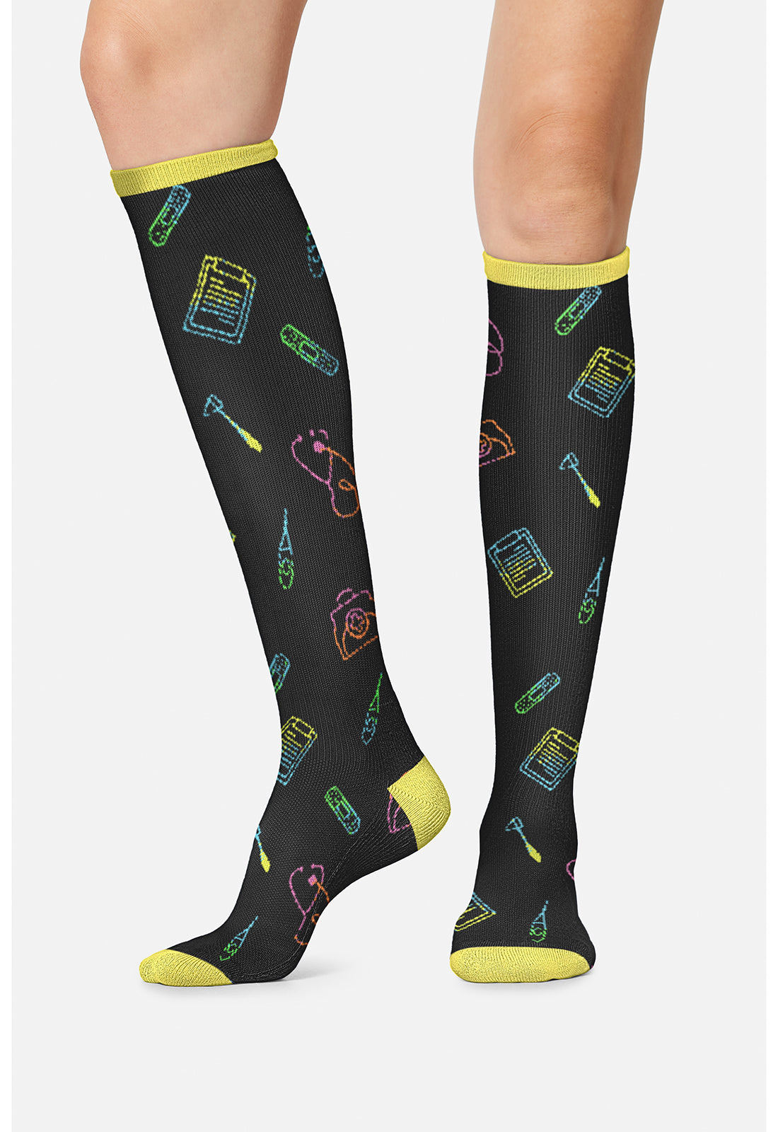 Cherokee Legwear Women's PRINTSUPPOR Women's 10-15mmHg Compression Socks