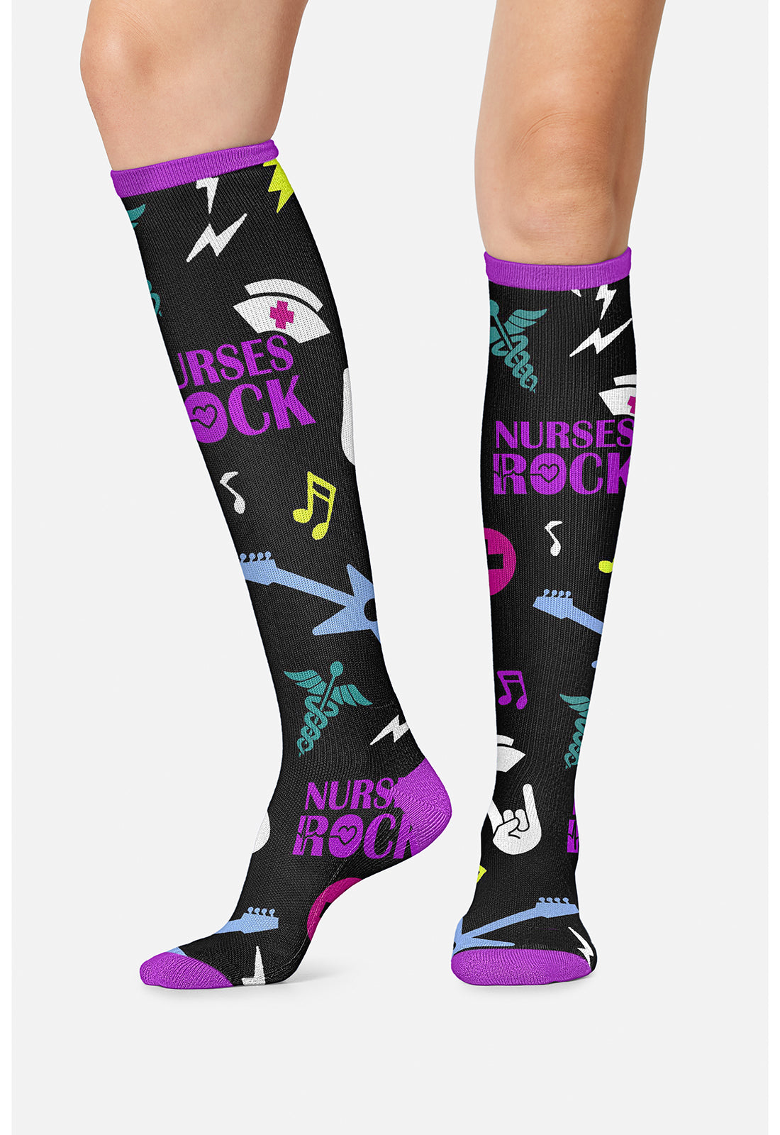 Cherokee Legwear Women's PRINTSUPPOR Women's 10-15mmHg Compression Socks