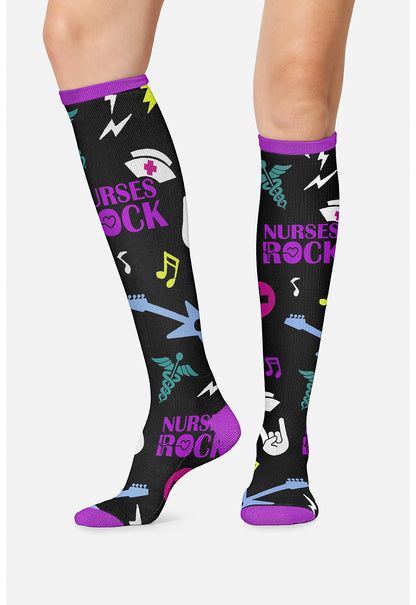 Cherokee Legwear Women's PRINTSUPPOR Women's 10-15mmHg Compression Socks