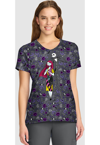 Tooniforms Women's TF626 V-Neck Print Top