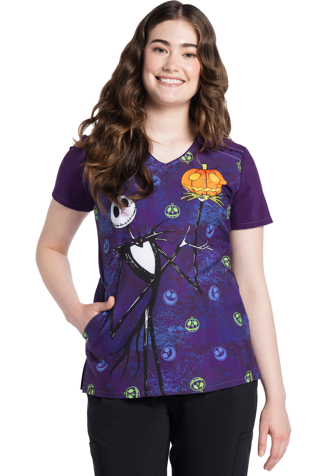TF TOONIFORMS - DISNEY Women's TF639 V-Neck Top