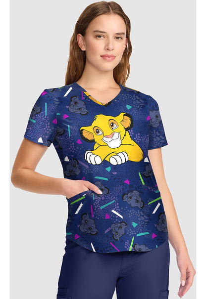 Tooniforms Women's TF737 V-Neck Print Top
