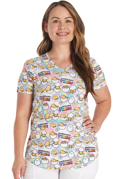 Cherokee Licensed Women's TF737 V-Neck Print Top