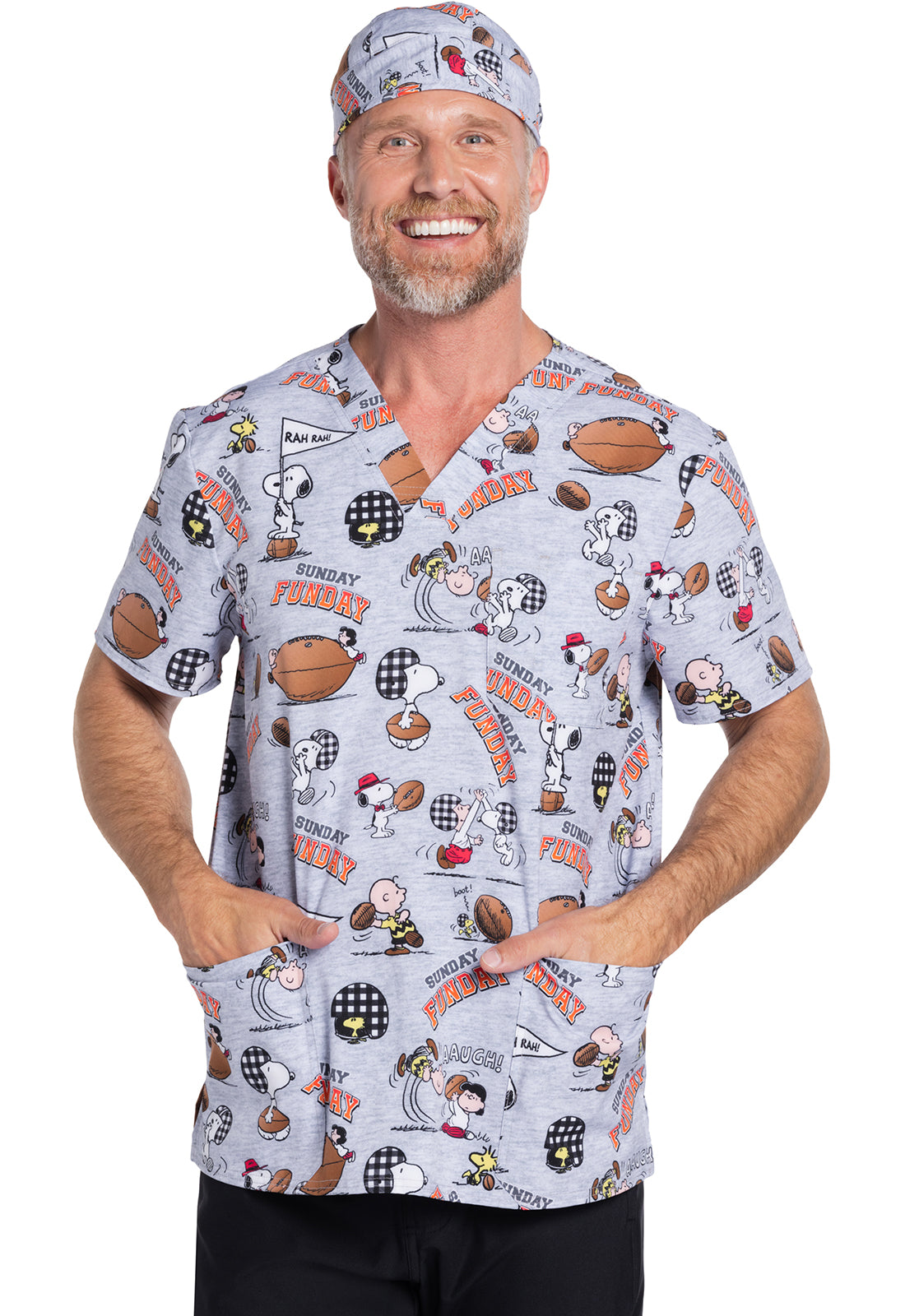 Cherokee Licensed Men's TF740 Men's V-Neck Top