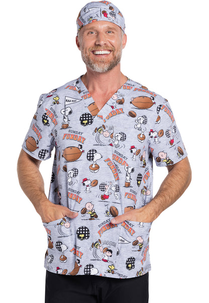 Cherokee Licensed Men's TF740 Men's V-Neck Top