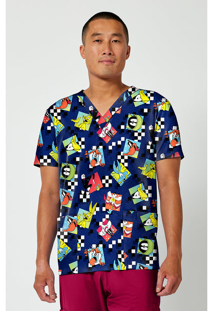 Tooniforms Men's TF788 Men's Print  V-Neck Top