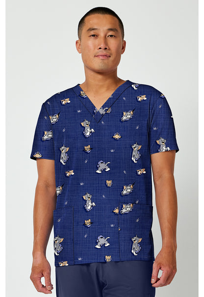 Tooniforms Men's TF788 Men's Print  V-Neck Top
