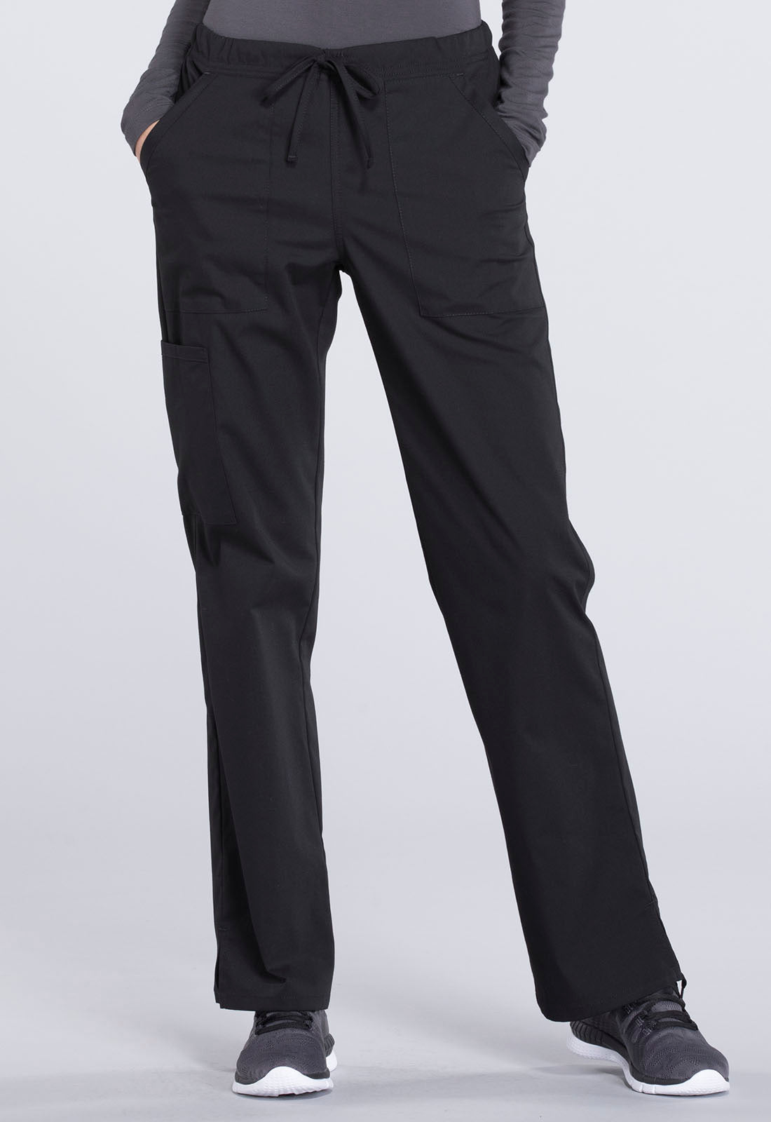 Cherokee WW Professionals Women's WW160 Mid Rise Straight Leg Drawstring Pant