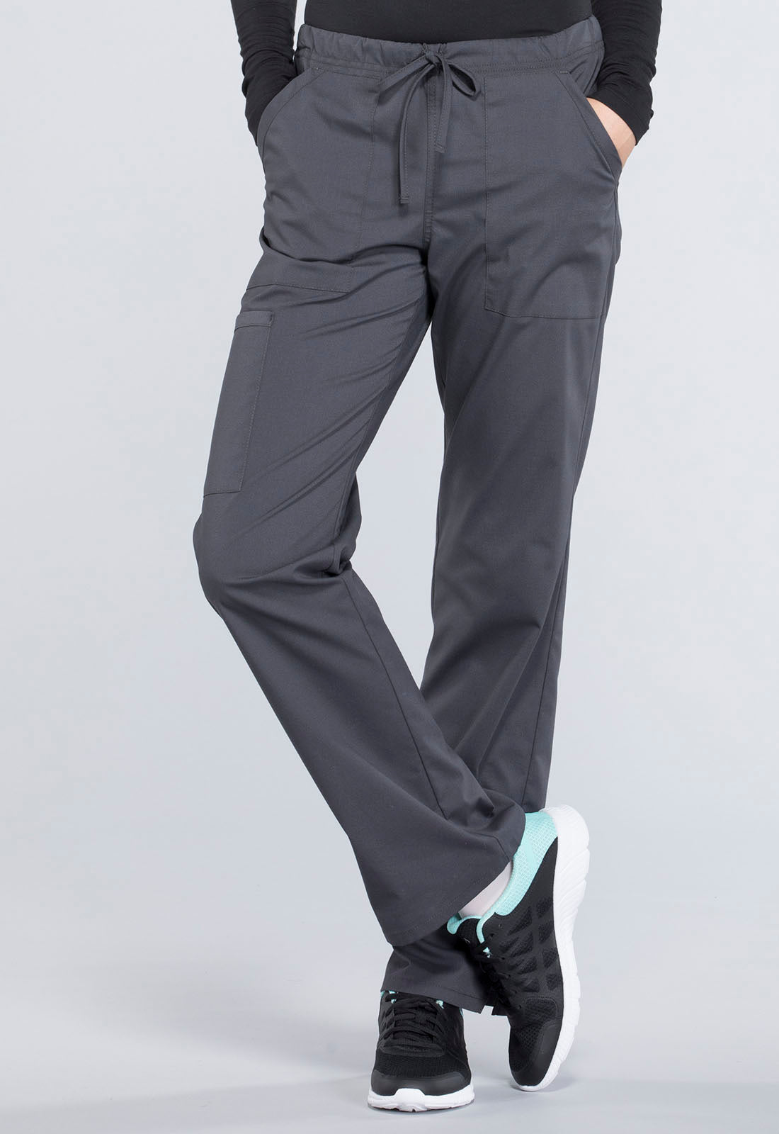 Cherokee WW Professionals Women's WW160 Mid Rise Straight Leg Drawstring Pant