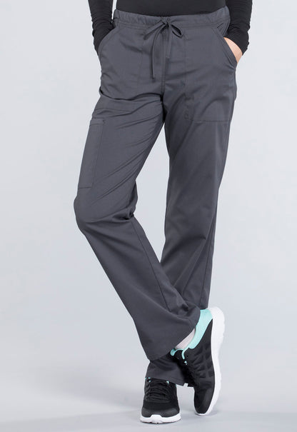 Cherokee WW Professionals Women's WW160 Mid Rise Straight Leg Drawstring Pant