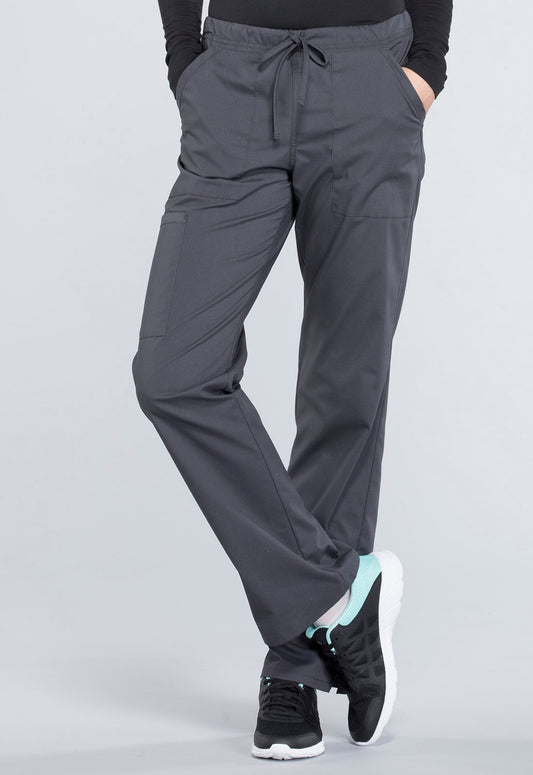 Cherokee WW Professionals Women's WW160 Mid Rise Straight Leg Drawstring Pant
