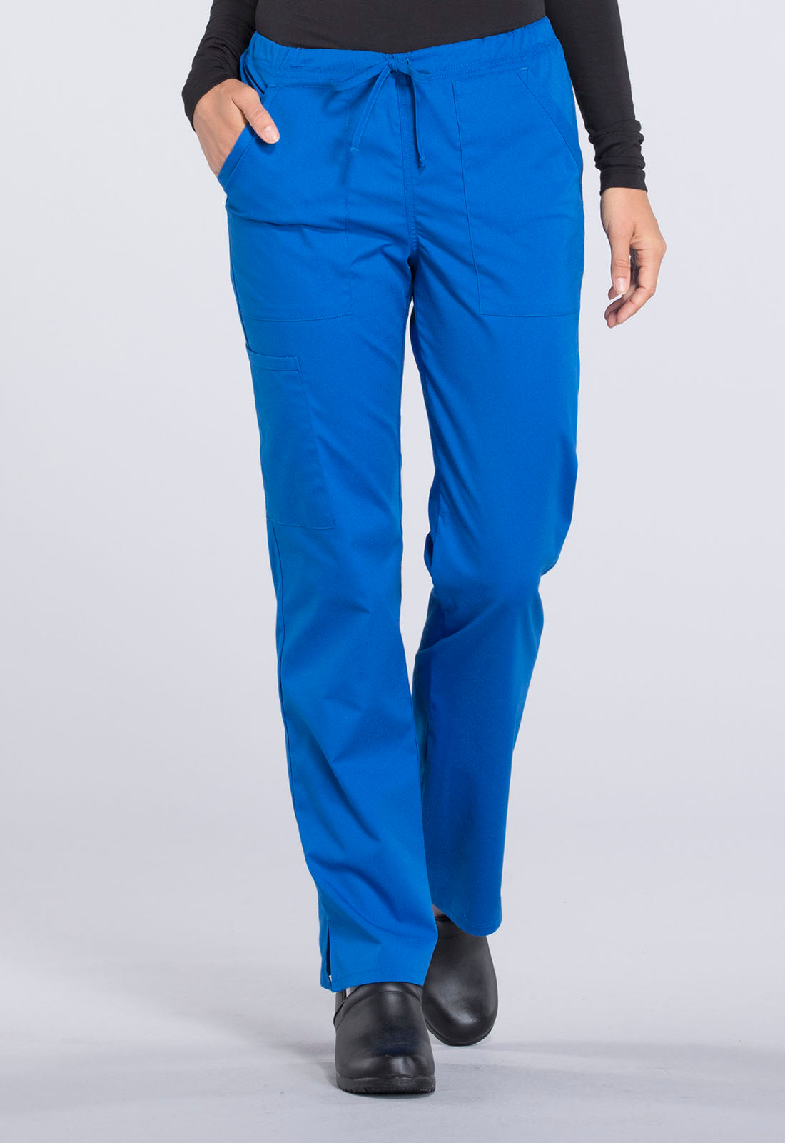 Cherokee WW Professionals Women's WW160 Mid Rise Straight Leg Drawstring Pant