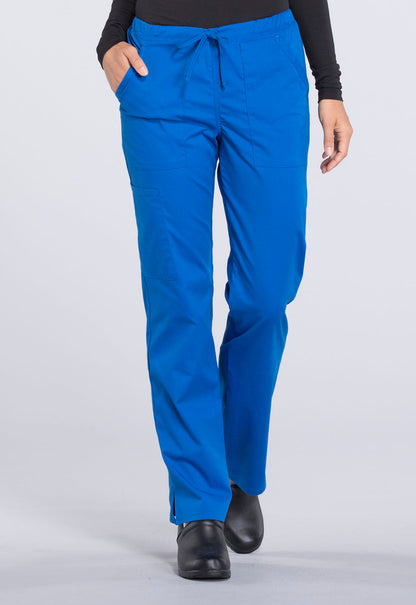 Cherokee WW Professionals Women's WW160 Mid Rise Straight Leg Drawstring Pant