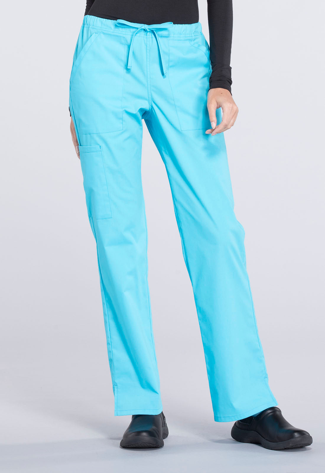 Cherokee WW Professionals Women's WW160 Mid Rise Straight Leg Drawstring Pant