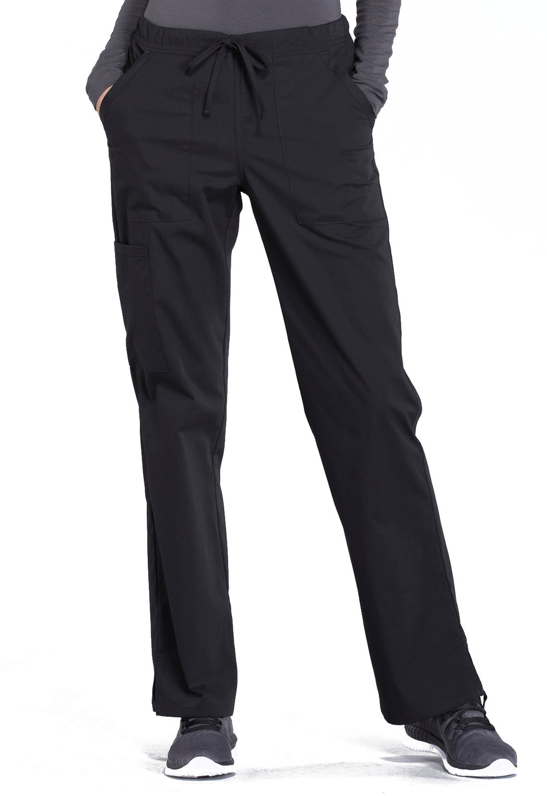 Cherokee WW Professionals Women's WW160 Mid Rise Straight Leg Drawstring Pant