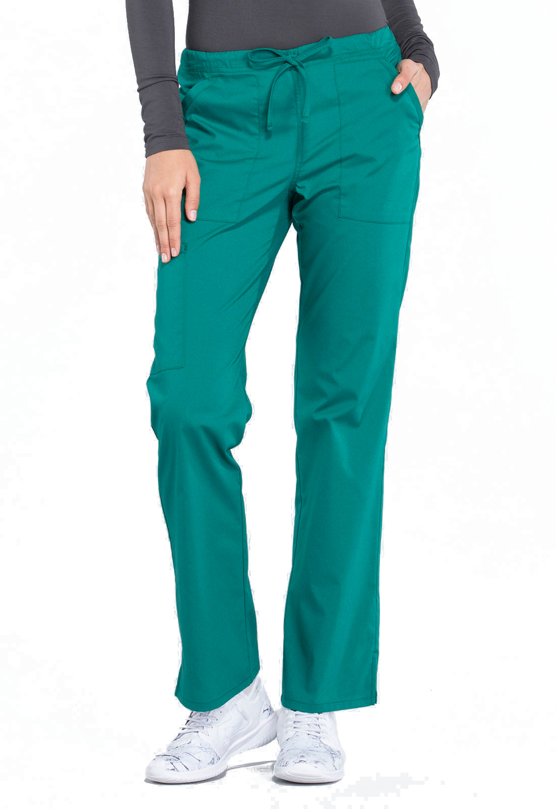 Cherokee WW Professionals Women's WW160 Mid Rise Straight Leg Drawstring Pant