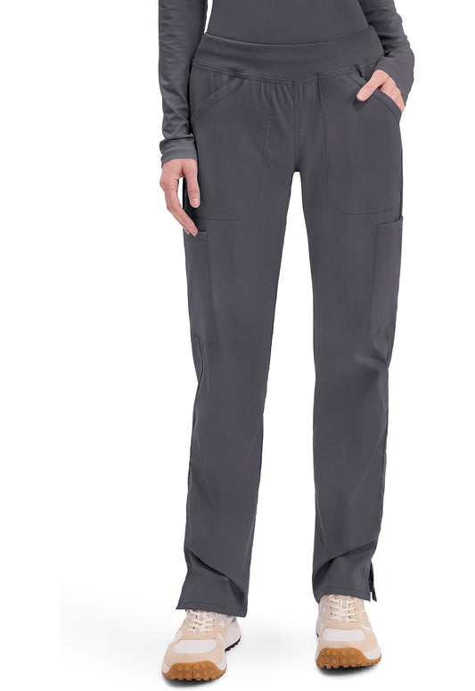 Cherokee WW Professionals Women's WW170 Mid Rise Straight Leg Pull-on Cargo Pant