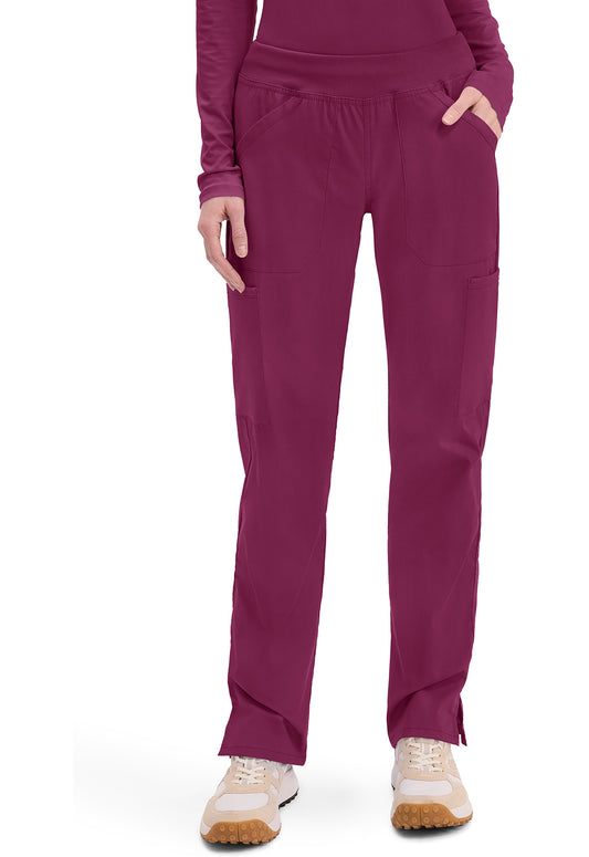 Cherokee WW Professionals Women's WW170 Mid Rise Straight Leg Pull-on Cargo Pant