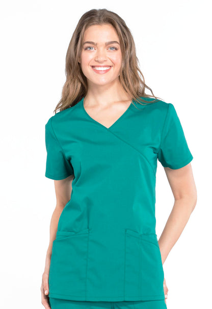 WW Professionals Women's WW655 Mock Wrap Top
