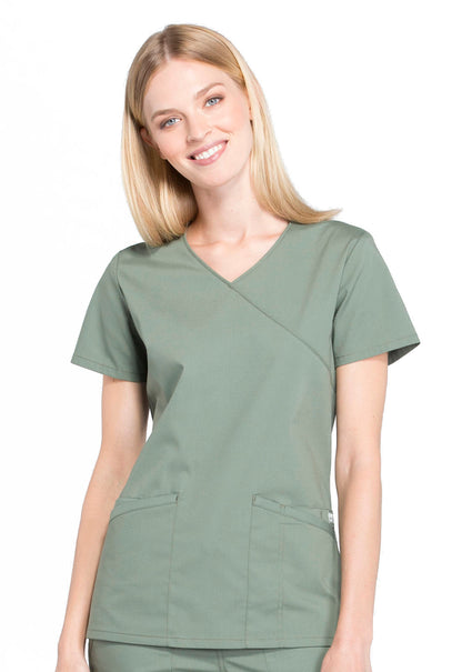 WW Professionals Women's WW655 Mock Wrap Top