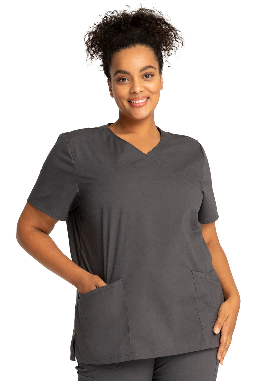 WW Professionals Women's WW655 Mock Wrap Top