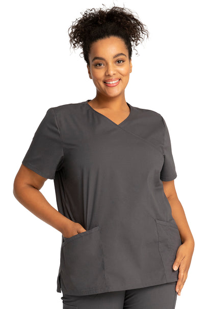 WW Professionals Women's WW655 Mock Wrap Top