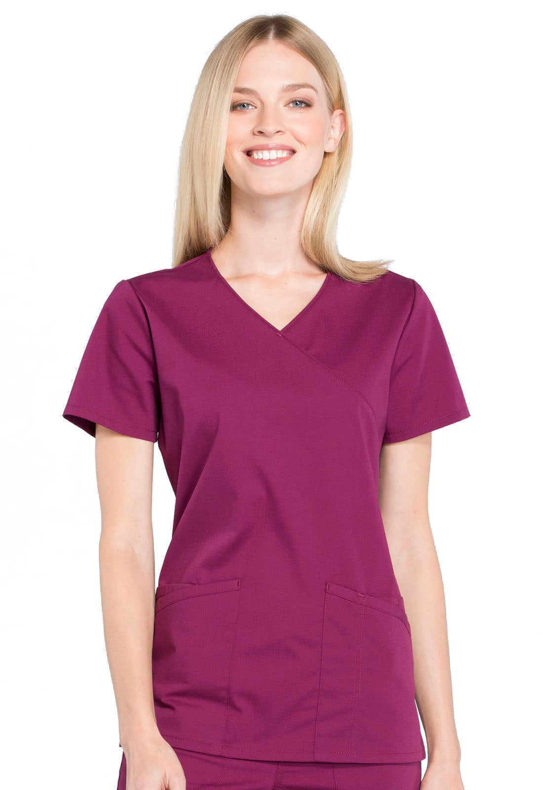 WW Professionals Women's WW655 Mock Wrap Top