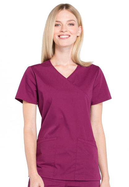 WW Professionals Women's WW655 Mock Wrap Top