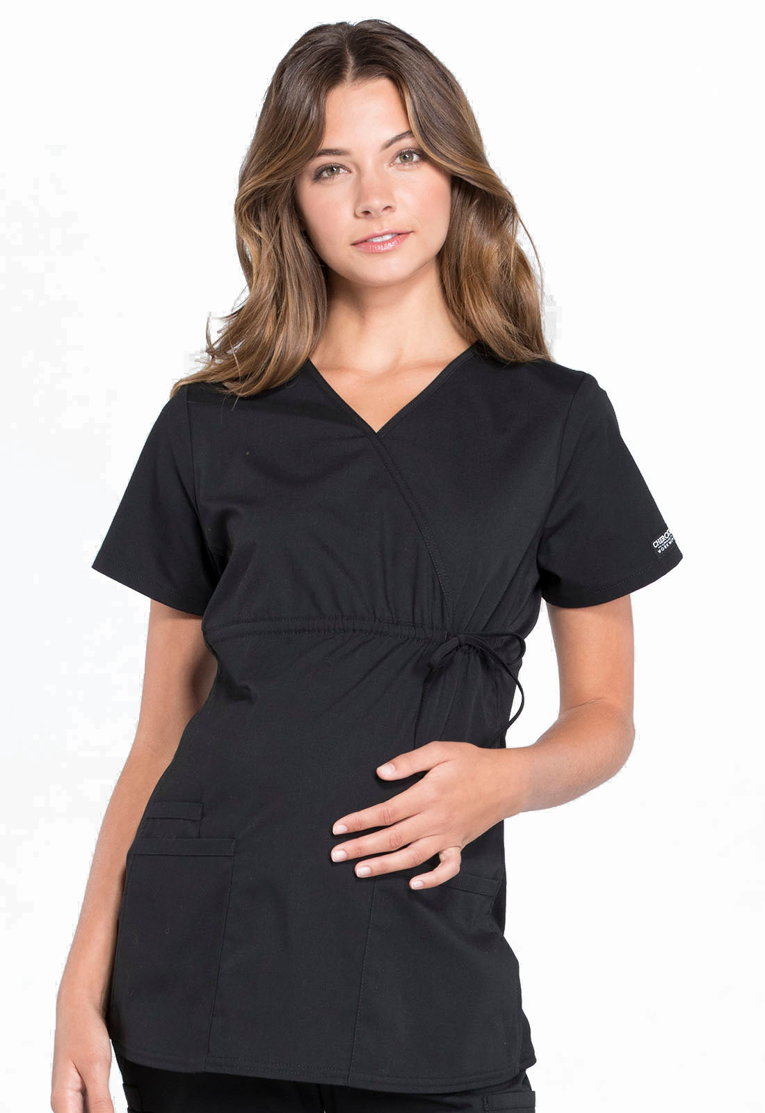 Cherokee WW Professionals Women's WW685 Maternity Mock Wrap Top