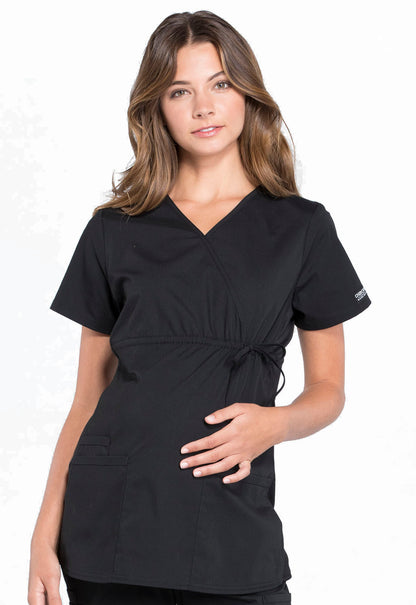 Cherokee WW Professionals Women's WW685 Maternity Mock Wrap Top