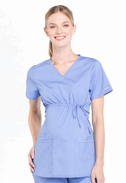 Cherokee WW Professionals Women's WW685 Maternity Mock Wrap Top