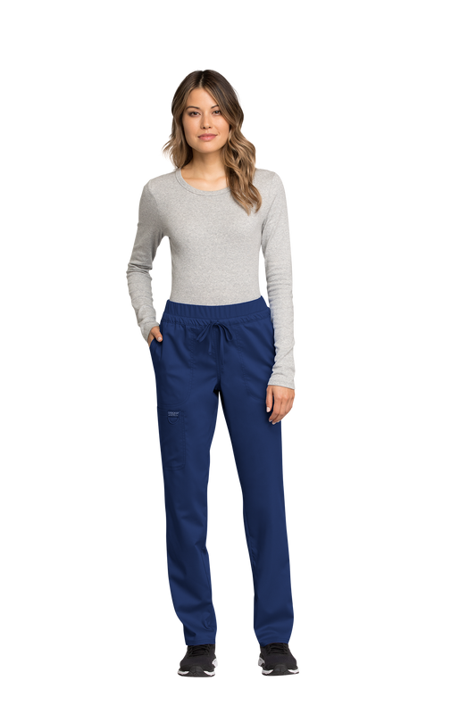 Cherokee Revolution WW105 Tall Mid Rise Tapered Leg Drawstring Pant
